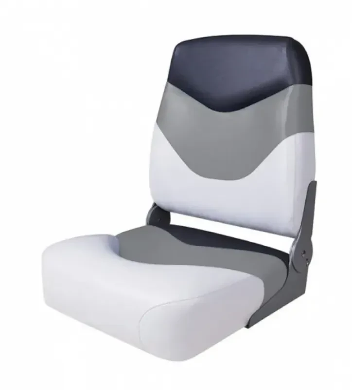 Newstarmarine Сиденье мягкое складное Premium High Back Boat Seat, бело-серое