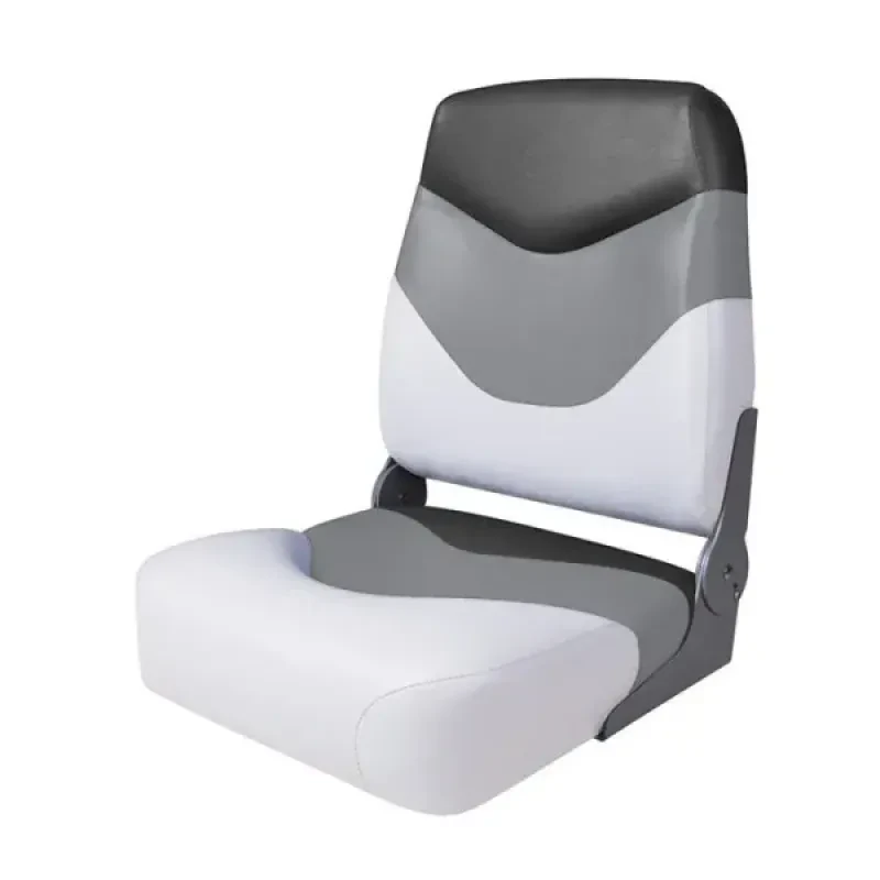 Newstarmarine Сиденье мягкое складное Premium High Back Boat Seat, бело-серое