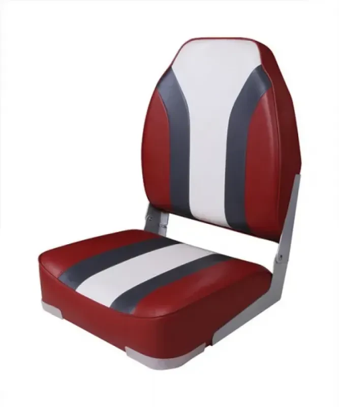 Newstarmarine Сиденье мягкое складное High Back Rainbow Boat Seat, красно-белое