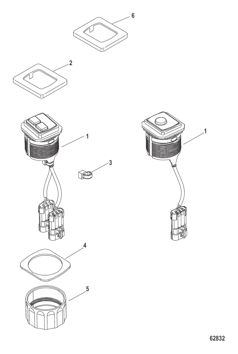 Комплект переключателя пуска/останова – установка заподлицо