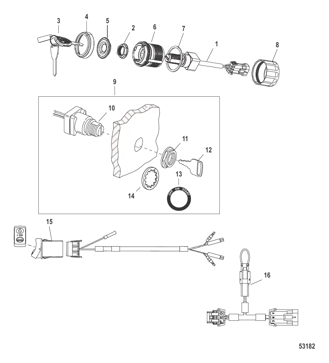 Комплект замка зажигания и жгута проводов Цифровая система