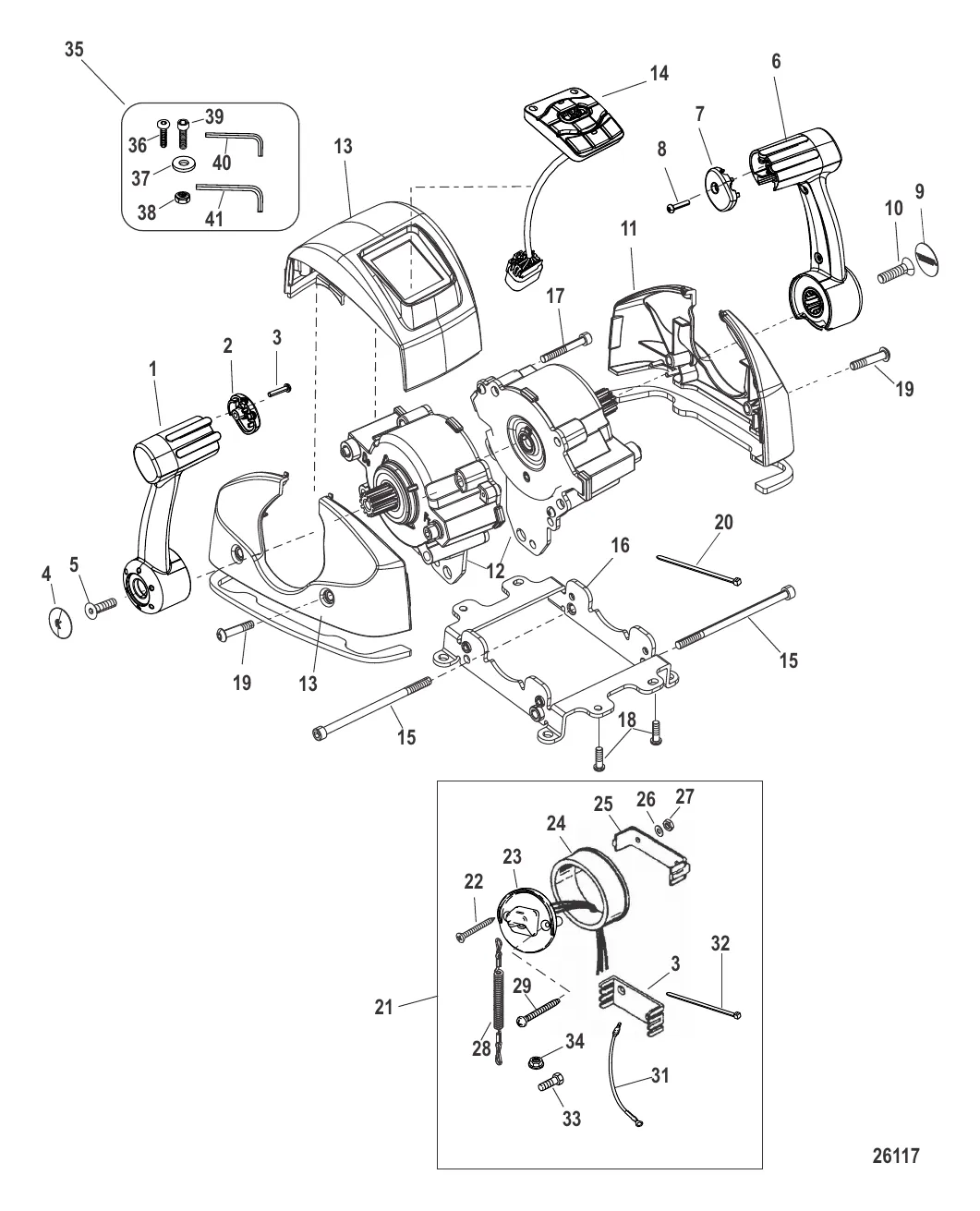 Дистанционное управление – DTS Сдвоенная рукоятка/консоль с панелью CAN (конструкция I)