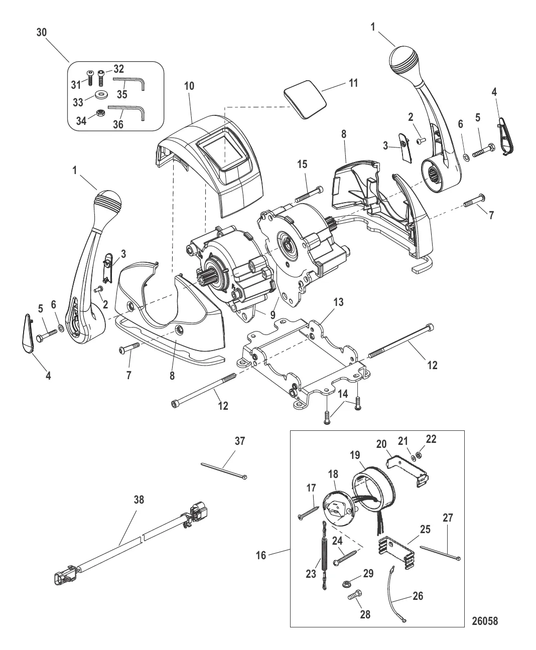 Пульт управления яхтой – DTS Сдвоенный газ