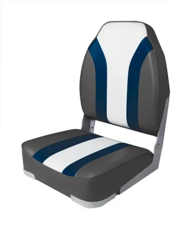 Newstarmarine Сиденье мягкое складное High Back Rainbow Boat Seat, чёрно-белое