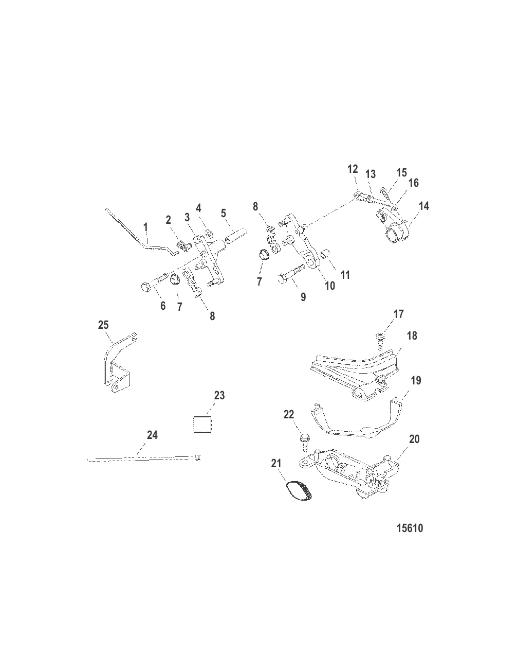 Комплект крепления – дистанционное управление (8/9,9/15 л. с.) 4-тактн.
