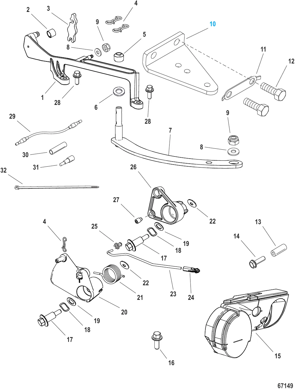 Remote Control Conversion Kit 40/50/60 HP 4-Stroke