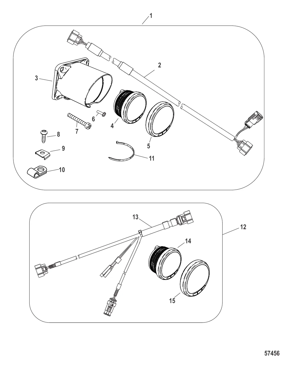 Комплект тахометра SC1000 Транец и штурвальное крепление