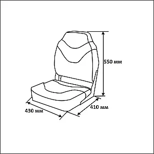 Сиденье мягкое складное Premium High Back Boat Seat, бело-синее 75128WBC