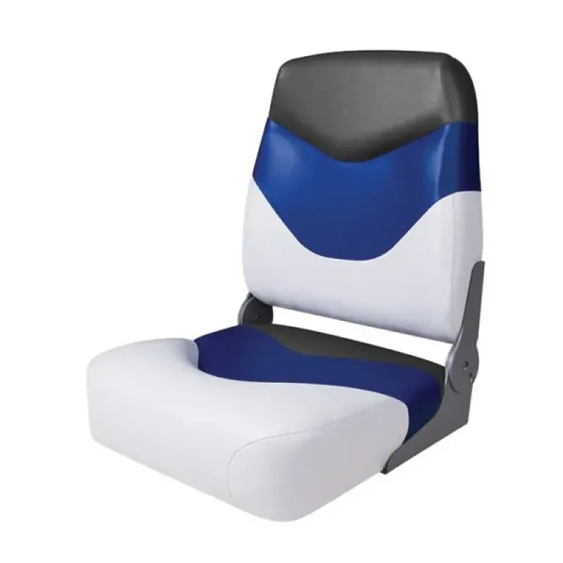 Newstarmarine Сиденье мягкое складное Premium High Back Boat Seat, бело-синее