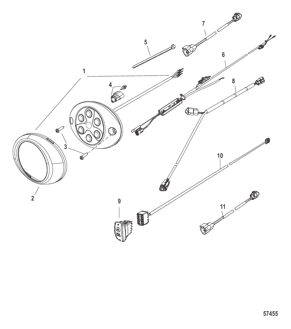 Система ламп предупреждения о движущемся гребном винте – овальн. Две лампы освещения