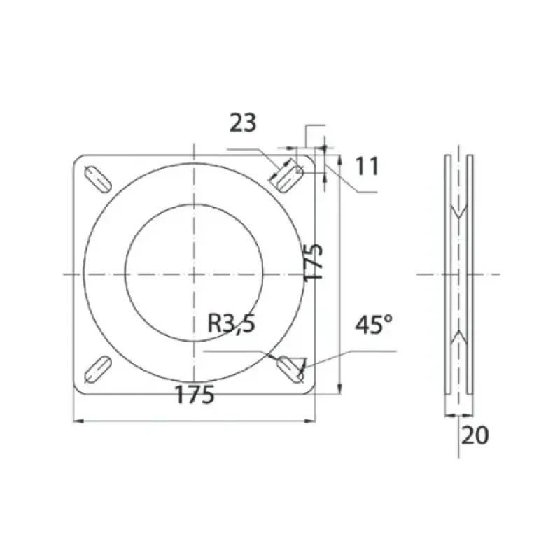 EASTERNER Переходник-основание для сидений 175х175 мм