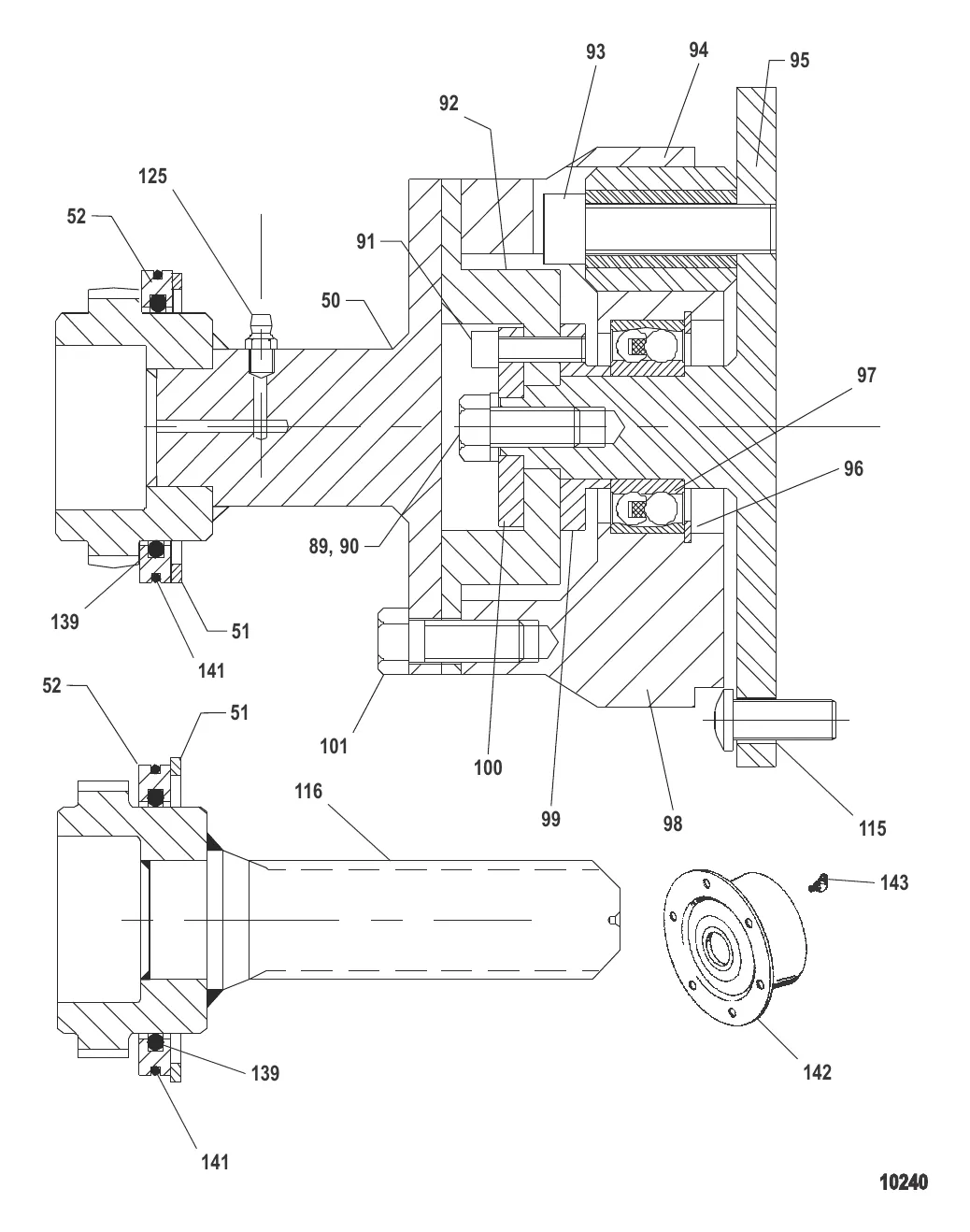 Вход привода (Поперечное сечение D)
