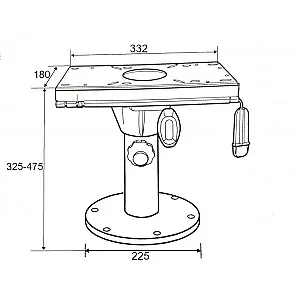 Стойка для сидений 325-457мм c переходником, алюминий 75305