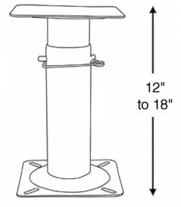 Стойка для сидений 305-487мм, сталь, черный