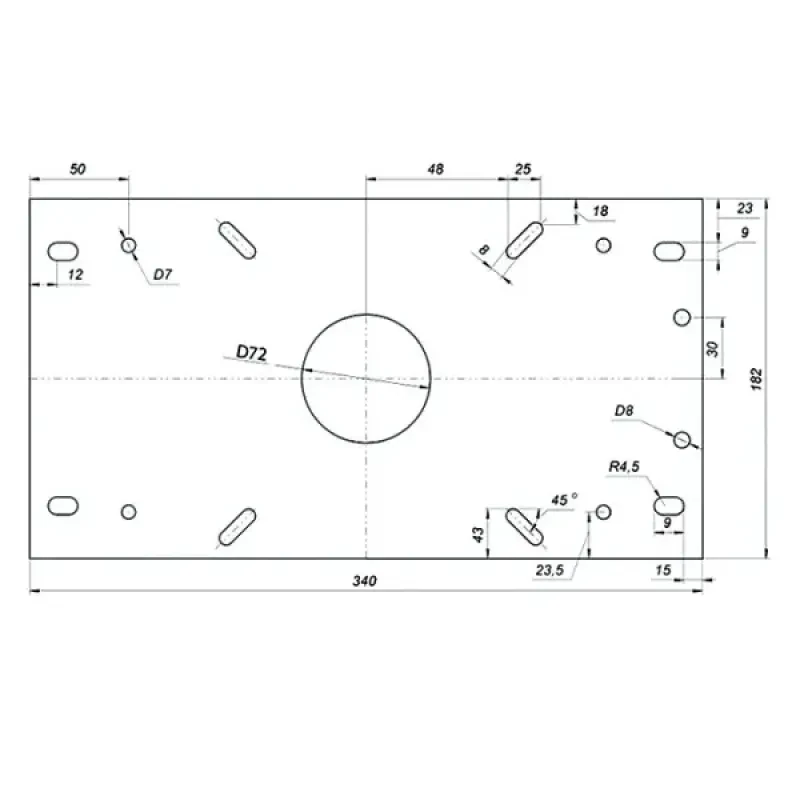SPRINGFIELD Переходник-основание сидений продольно-скользящий 340х182х72 мм