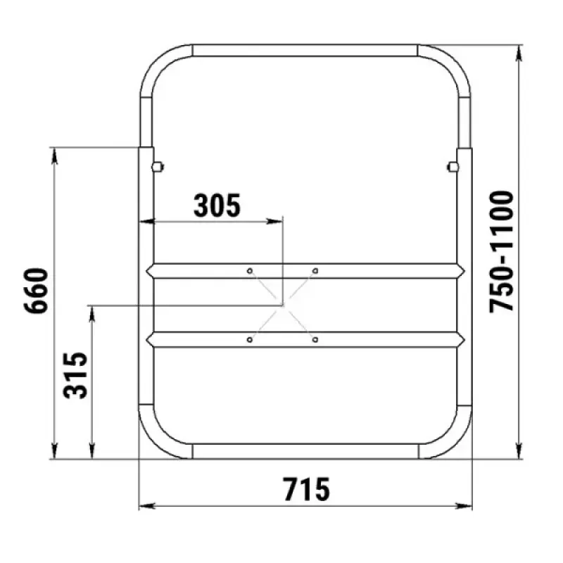 Техномарин Рама под сидение в надувных лодках с надувным дном АМГ5