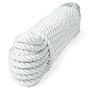 Трос швартовый трех прядный 12мм*9м белый 115007P