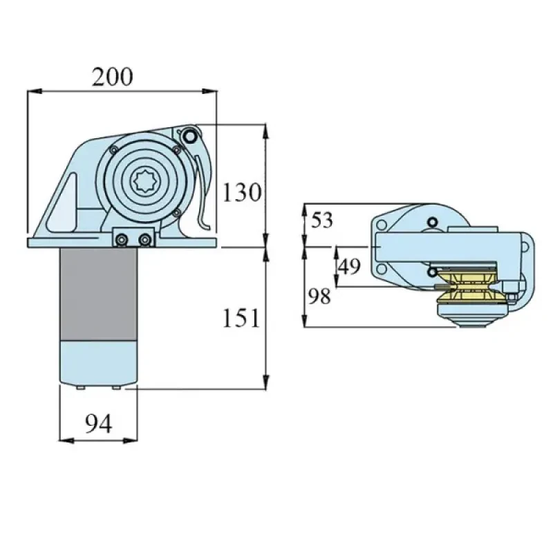 LOFRANS Лебедка якорная "Dorado", 800Вт, 12В, цепь 8мм с кн. сброса
