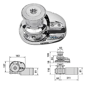 Лебедка якорная "X1" с барабаном, 500Вт, 12В, цепь 6мм 409558