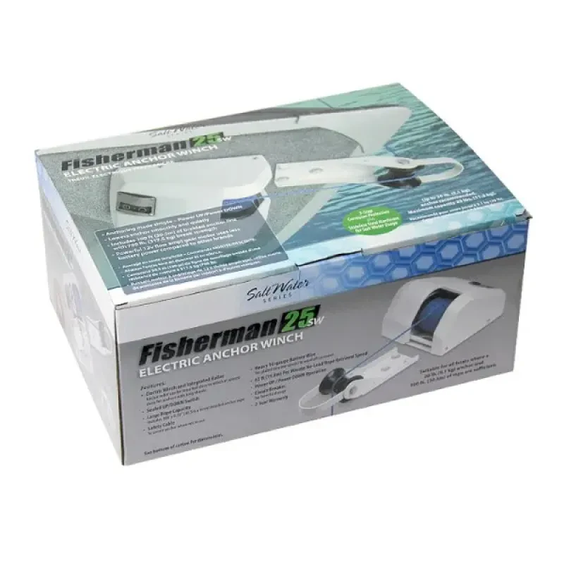 CIM Якорная лебедка Fisherman 25 для соленых вод, с тросом 30м белая