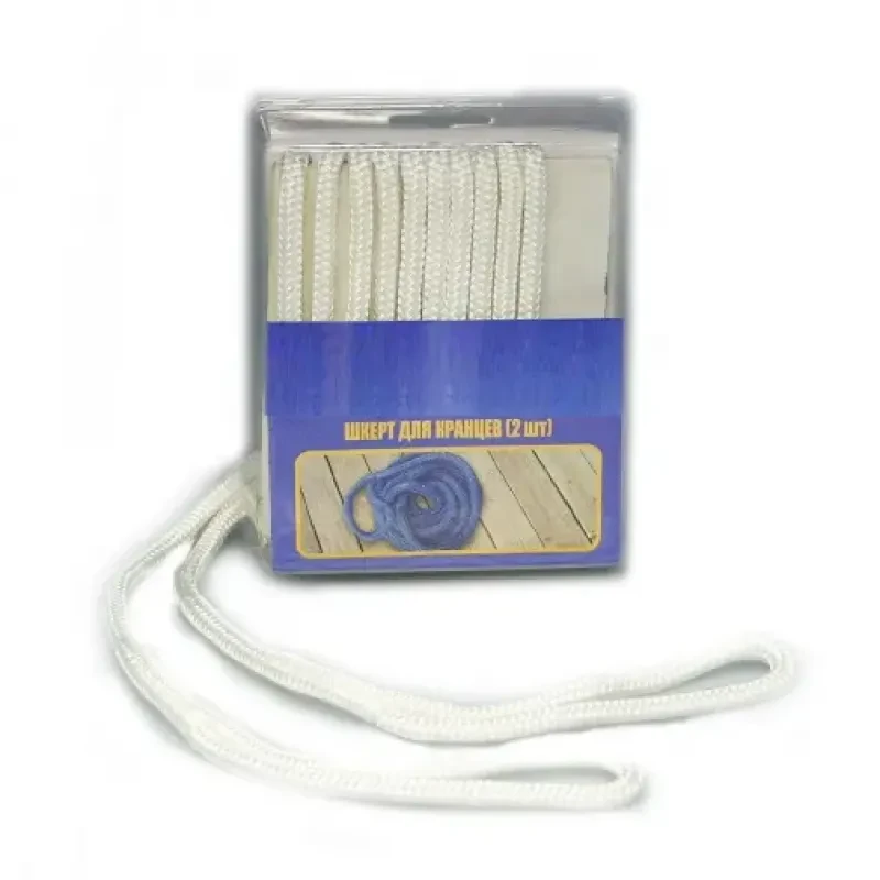 Плетеный шкерт для кранцев, 6,4 мм х 1.8 м., белый