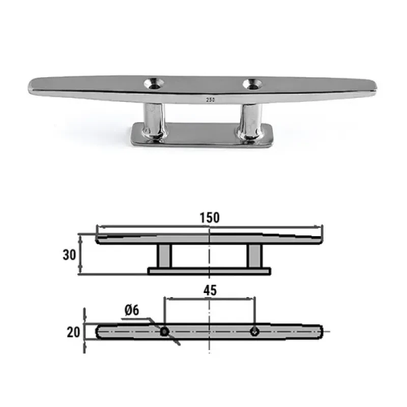 HOMER Утка швартовая 150мм прод.креп