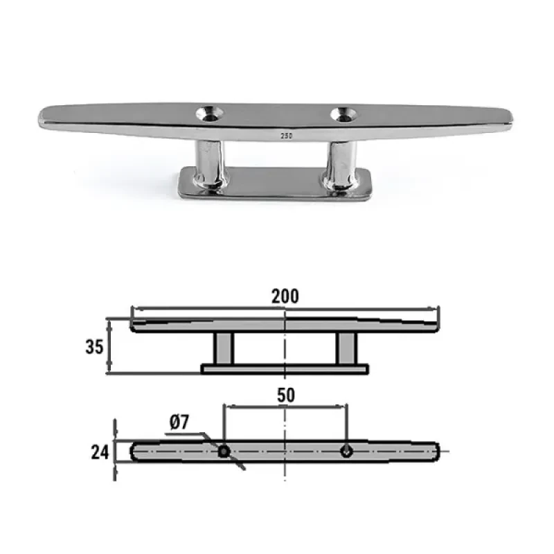 HOMER Утка швартовая 200мм прод.креп