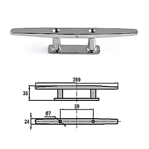 Утка швартовая 200мм прод.креп 003803