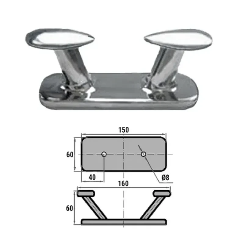 CIM Кнехт двойной 160х60мм AISI316