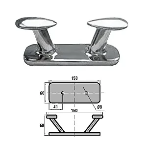 Кнехт двойной 160х60мм AISI316 0601-0106