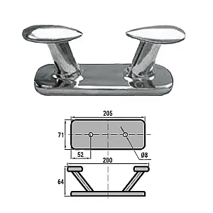 Кнехт двойной 200х63,5мм AISI316 0601-0108