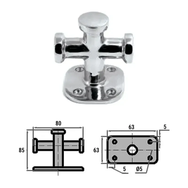 CIM Кнехт одинарный 60х60мм AISI316