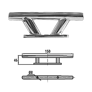 Утка швартовая сталь 150мм 0601-0121