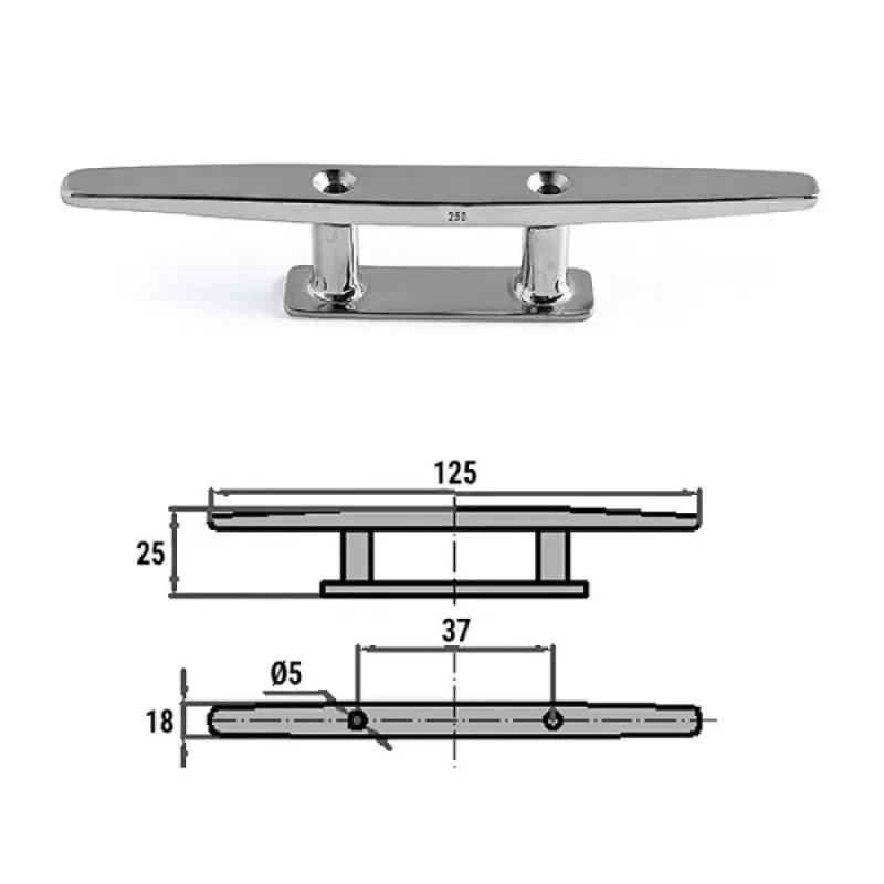 HOMER Утка швартовая 125мм прод.креп