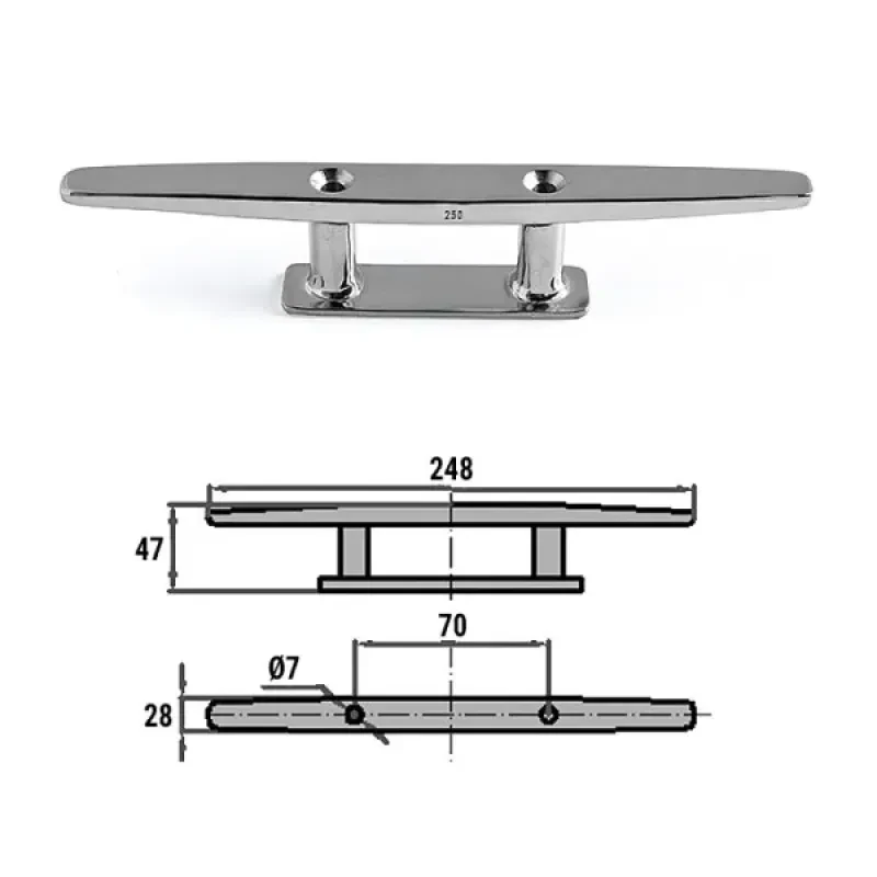 HOMER Утка швартовая 250мм прод.креп