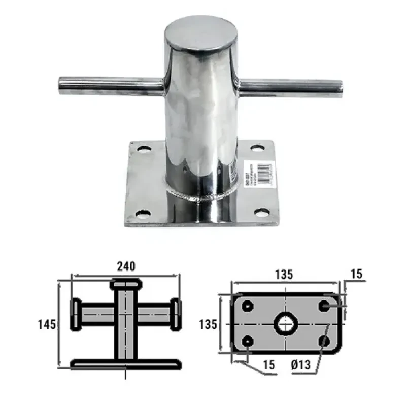 CIM Кнехт одинарный 60,5х135х135мм AISI316