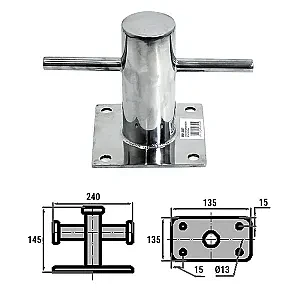 Кнехт одинарный 60,5х135х135мм AISI316 0601-0007