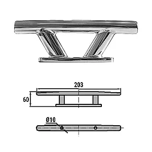Утка швартовая сталь 205мм 0601-0122
