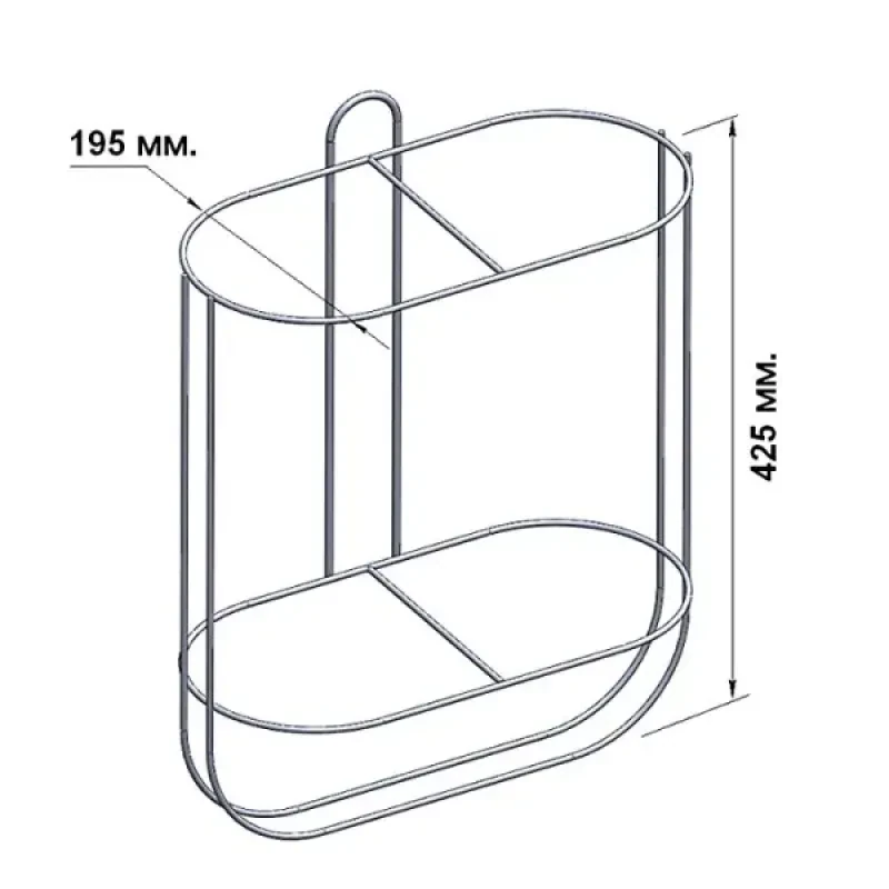 Техномарин Корзина для 2-х кранцев прямая 195 мм.