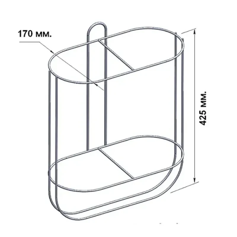 Техномарин Корзина для 2-х кранцев прямая 170 мм.