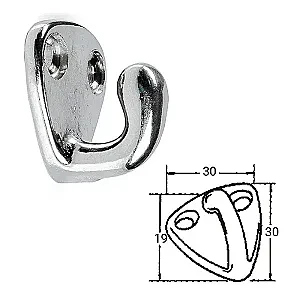 Крючок для кранцев 30х30 мм хром. 060530
