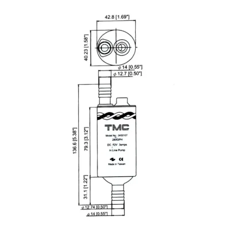 TMC Насос водяной рядный 280GPH 12V