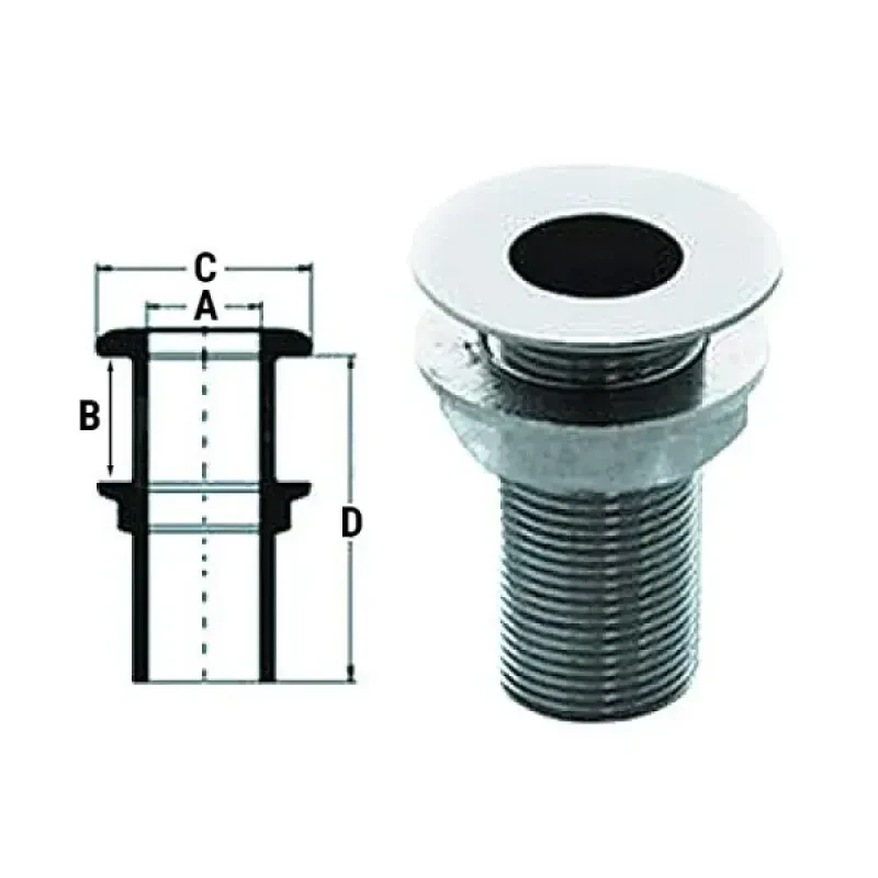 SUMAR Стакан дренажный 1/2" с гайкой, нерж.сталь