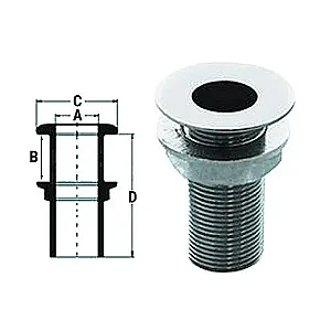 Стакан дренажный 1/2" с гайкой, нерж.сталь 52501