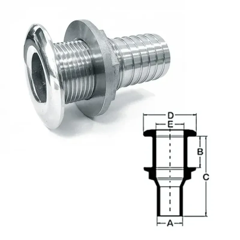 HOMER Стакан дренажный 1" с гайкой, нержавеющая сталь