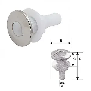 Стакан дренажный 3/4" с клапаном, пластмасса 3411-2102