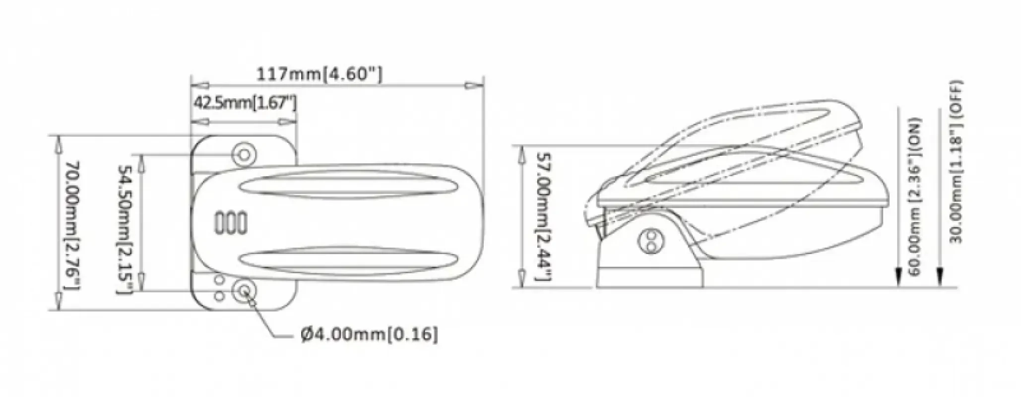 SEAFLO Переключатель поплавковый бело-оранжевый (18A)