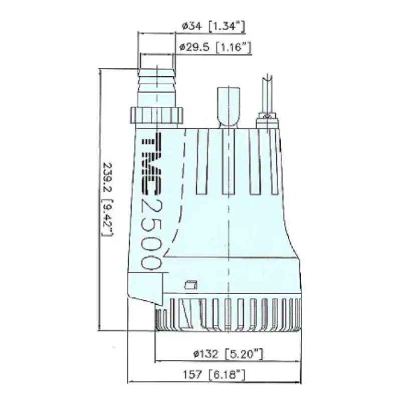 TMC Насос осушительный 2500 GPH, 12В