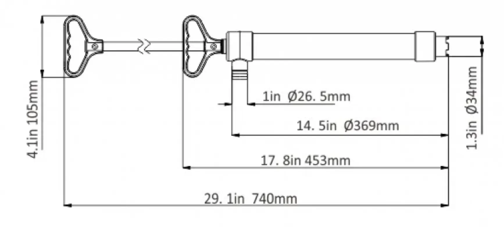 Ручной насос SEAFLO 15/24 литров минуту, 740 мм