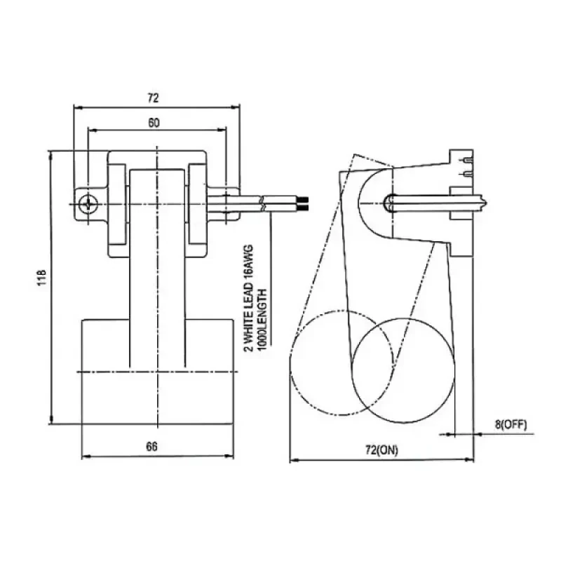 TMC Переключатель поплавковый белый, 118х72 мм